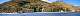  panoramique d'Aiguille vue depuis le pied du télésiège de Peynin. Un urbanisme éclaté. Le sentier qui monte à gauche rejoint  les Chalvet des Borels. Sur la gauche route de la Condamine: les hôtels Bellevue et Rousset. (c) Christophe ANTOINE
1000*200 pixels (45980 octets)(i678)